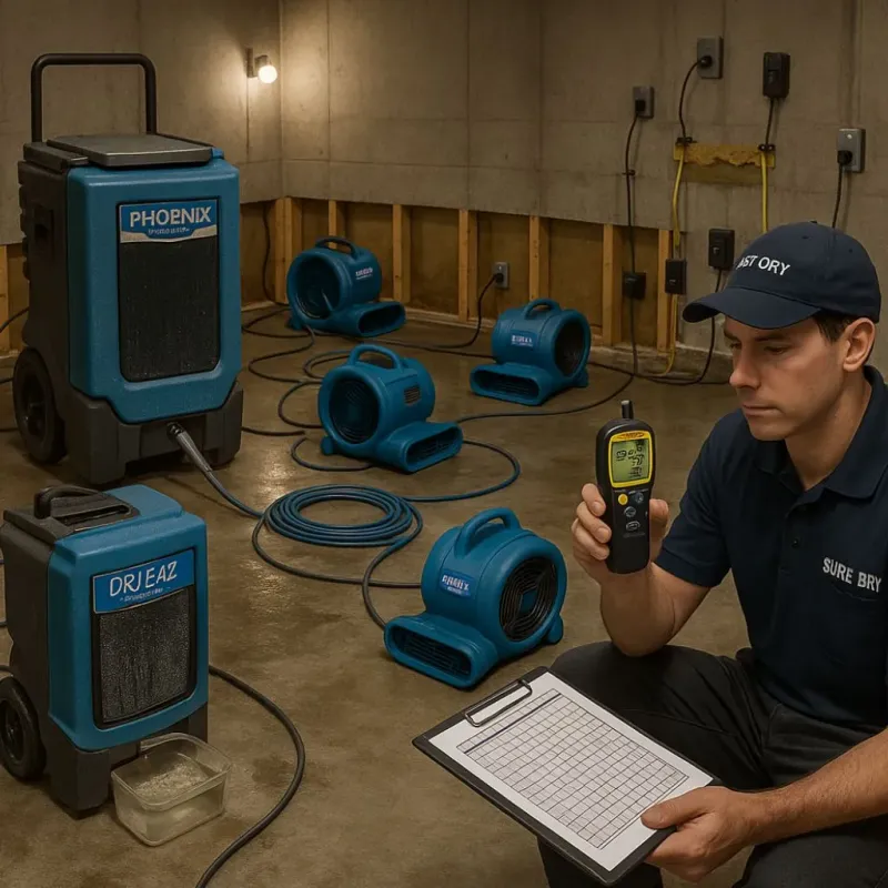 Structural Drying and Dehumidification process in Silverton, OR
